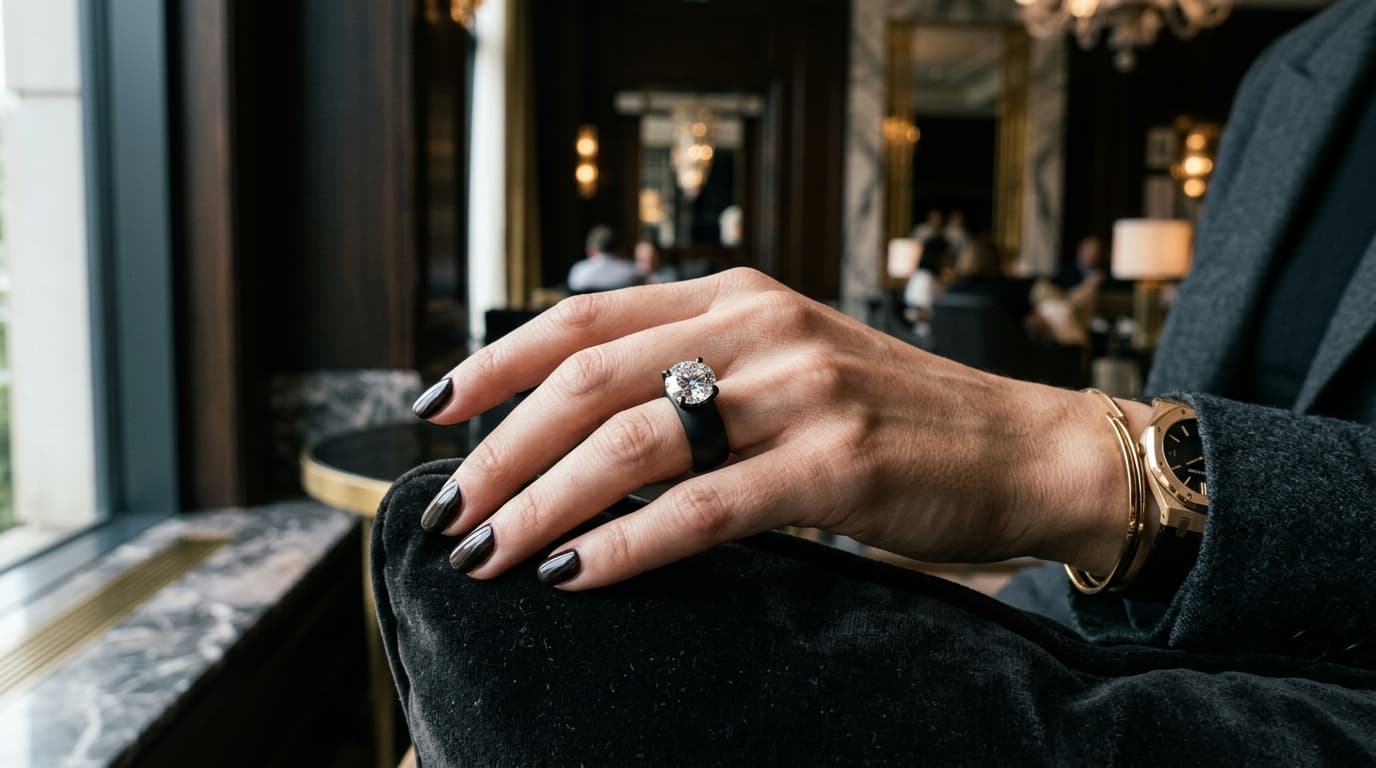 Luxury lifestyle ring on hand